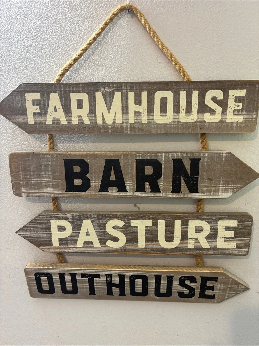 Rustic Farmhouse Barn Pasture Outhouse Wall Sign - Brown